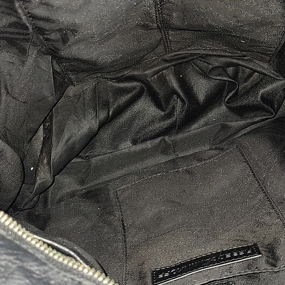 Women's Rebecca Minkoff Black Pebble Leather Business Laptop Crossbody Bag